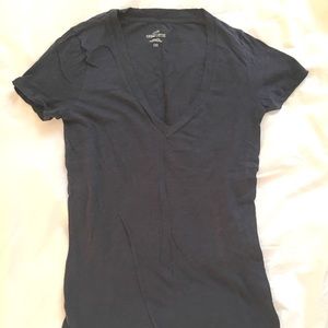 J. Crew Vintage cotton V-neck T-shirt navy